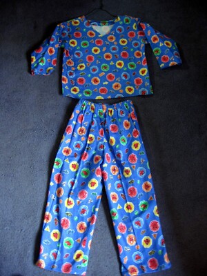 Clifford the Big Red Dog Handmade Blue Flannel Pajamas Size 5-6