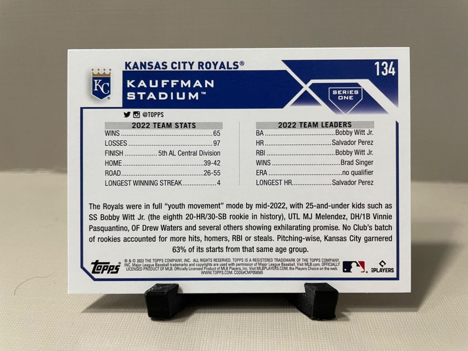 2023-topps-baseball-kauffman-stadium-134-kc-royals-team-stats-and
