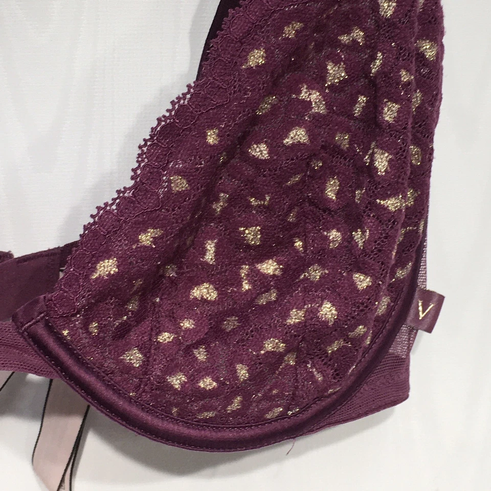 Sujetador Victoria's Secret 38DDD con aros copa transparente marfil encaje sin forro Demi Foto 3 de 4