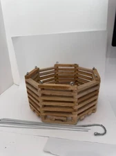 12" Octagonal Vanda Basket With 1 30” 4 Wire Hanger FREE SHIP Real Cedar Wood