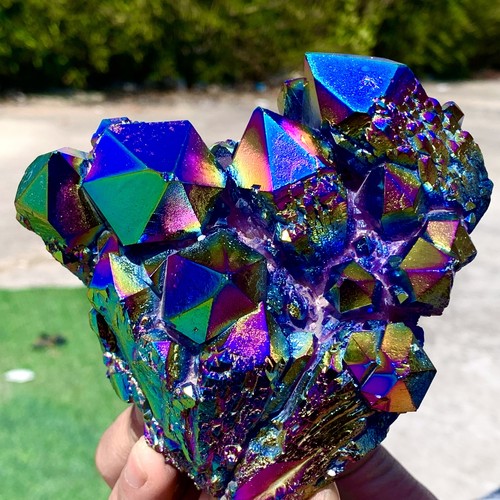 1.67LB Rainbow FLAME AURA Quartz Plating Titanium Crystal Cluster Healing - 第 14/24 張圖片