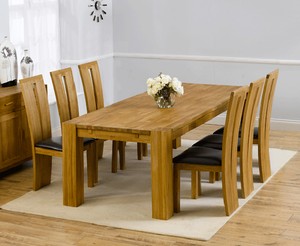 Texas Solid Oak Furniture Extending Dining Table With 6 Arizona