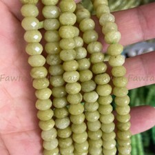 Wholesale Genuine AA 5x8mm Natural Green Peridot Faceted Abacus Loose Beads 15"