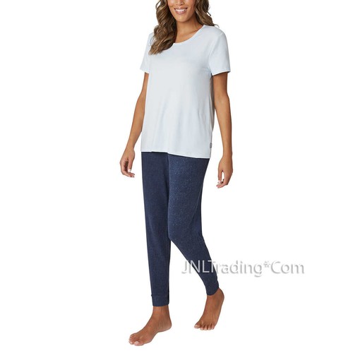 NWT Eddie Bauer Women's 3-Piece Hacci Lounge Set Hoodie, short-sleeve tee+Jogger - Foto 17 di 22