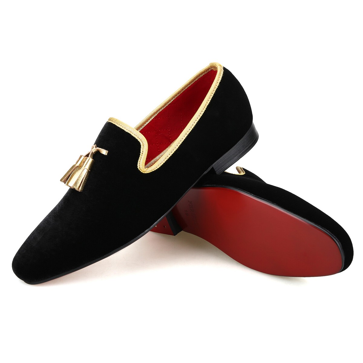 Ferucci Black Suede Slippers Tassel Loafer Size 12 Prom Wedding Amazon.com | FERUCCI Men Black Suede Slippers Loafers Flat  main image 3