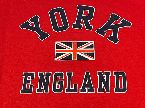 York England shirt mens small short sleeve crew neck Gildan red new - Picture 3 of 6
