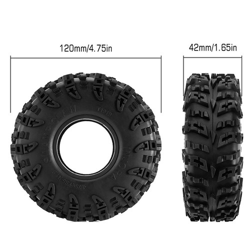 INJORA Swamp Claw 120*42mm Mud Terrain 1.9 Tires for 1/10 RC Crawler Car - Picture 2 of 12