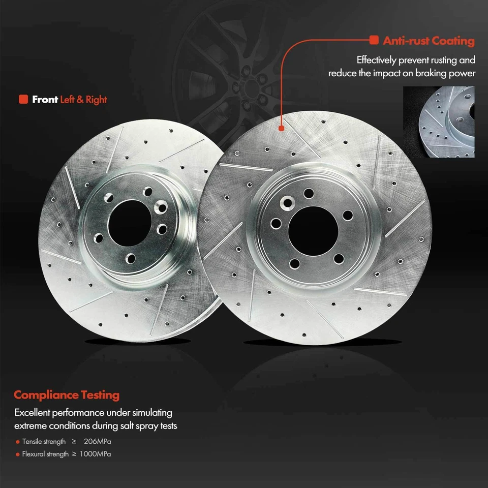 Rotores de freio dianteiros perfurados e pastilhas de freio de cerâmica para Land Rover Range Rover/Sport - Imagem 2 de 4