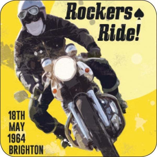 The Original Metal Sign Co Melamine Coaster Rockers Ride Vintage Style Advert