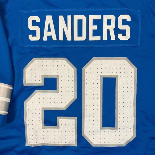 New Nike Barry Sanders Detroit Lions Blue NFL Game Jersey Men's Sz 2XL $130 - Picture 10 of 13