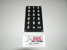 DIXIE NARCO BEV MAX 2145, 3561, 5000 & 5591 RUBBER SELECTION KEY PAD OVERLAY