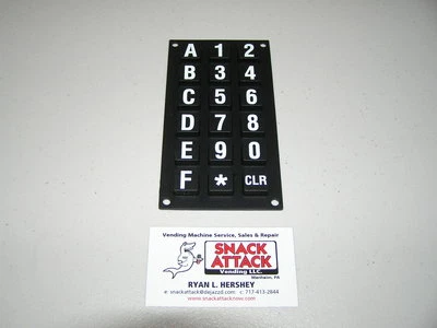 DIXIE NARCO BEV MAX 2145, 3561, 5000 & 5591 RUBBER SELECTION KEY PAD OVERLAY
