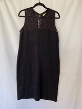 Women’s Adrienne Vittadini Black Sweater Dress Upper Lace Size L