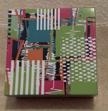 Greenbrier International COLORFUL ABSTRACT Gift / Keepsake Box 6x6x3 - EUC