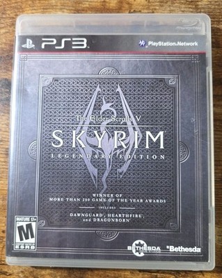Skyrim Legendary Edition PS3 Complete In Box CIB Black Label w/ Map Tested