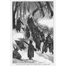 RUSSO TURKISH WAR Russians and General Rauch Dragging Cannon-Antique Print 1878