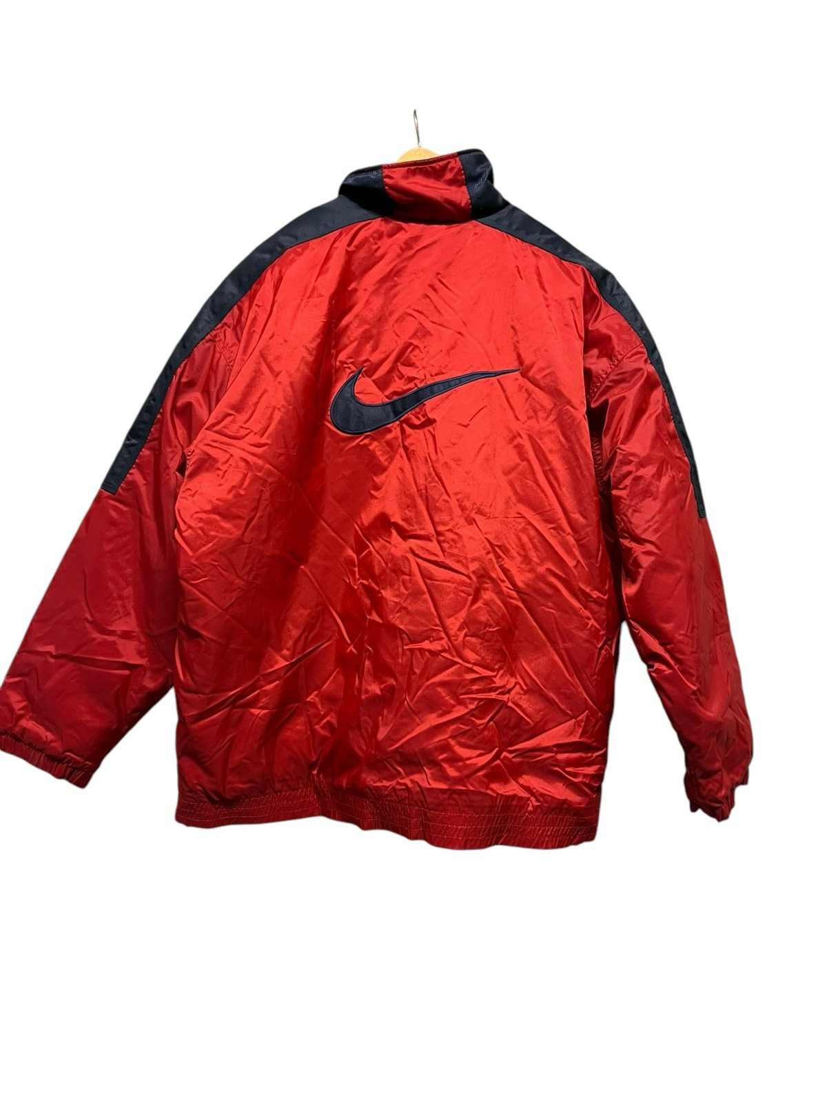 Vintage 90s Nike Jacket Mens XL Center Swoosh 1/2 Zip Red Pullover image 3