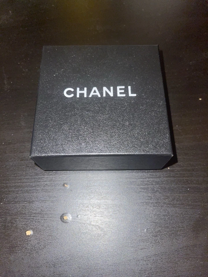 CHANEL Authentic Classic All Crystal CC Logo Brooch Pin Silver Tone with Box - Image 2 of 4