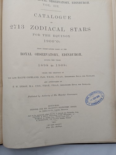 Annals of the Royal Observatory Edinburgh Vol 1 2 3 Astronomy 1902 + Ex-Lib - Picture 6 of 19