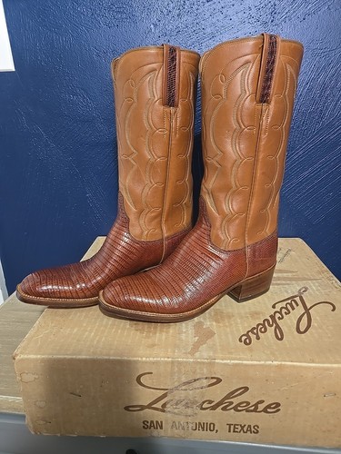NEW W/ BOX! Vintage Custom Exotic Lizard Lucchese Women's Western Boots (6.5D) - Picture 2 of 13