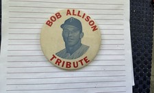 Scarce Baseball Picture Celluloid Pinback Button Pin Bob Allison