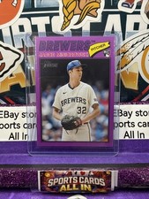 Jacob Misiorowski 2026 Topps Heritage Purple Border RC Brewers Rookie