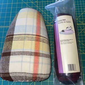 Dritz Tailor's Ham & Seam Sleeve Roll Sewing ironing pressing Vintage Plaid lot