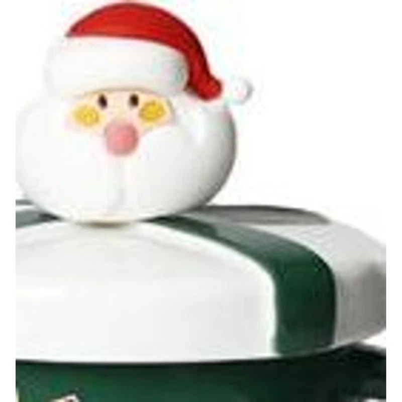 Mug Natale con Tappo e Cucchiaino Babbo Natale BRANDANI Ginger Verde 400 ml, fotografia 8 di 9