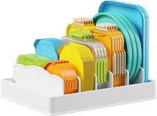 Kitchen Cabinet Organizer for Food Contanier Lid, Lid Holder with 6 Adjustable D