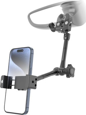 Metal Magic Arm Car Rear View Mirror Phone Holder Rotatable Mount Fits 47 In