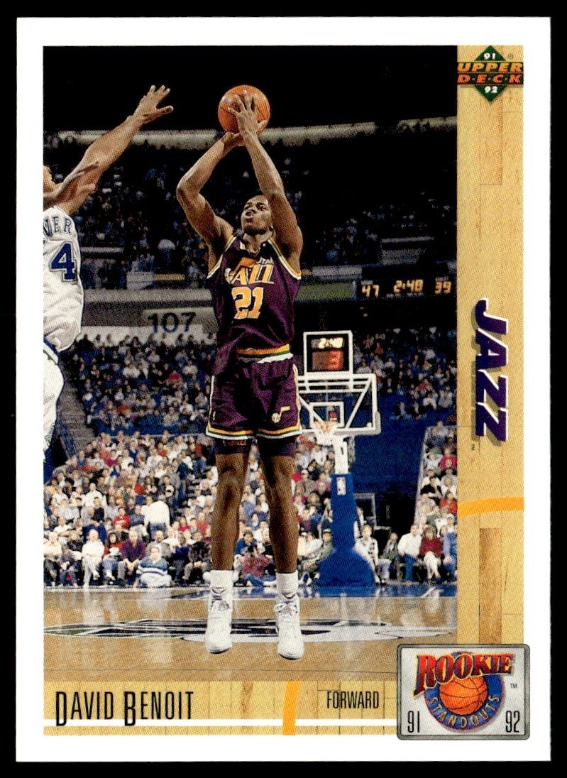 1991-92 Upper Deck Rookie Standouts David Benoit Rookie Utah Jazz #R34