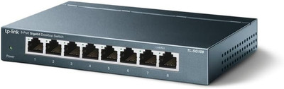 TP-Link Netzwerk Switch TL-SG108 8-Port Gigabit RJ45 Ethernet Plug-and-Play