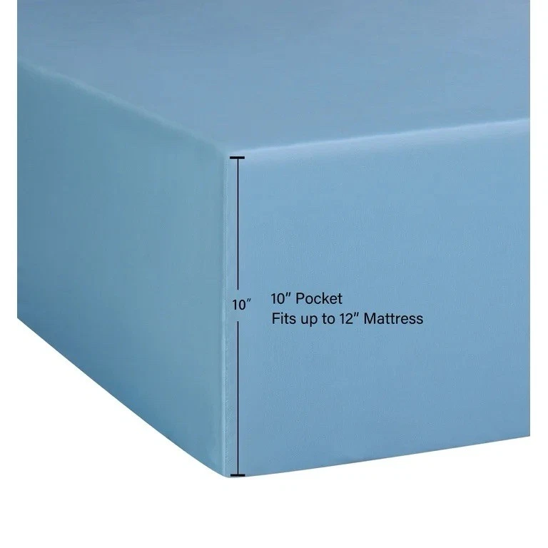 Sábana bajera/colchón ajustable de microfibra de poliéster azul claro nuevas sin etiquetas tamaño completo   Foto 2 de 4