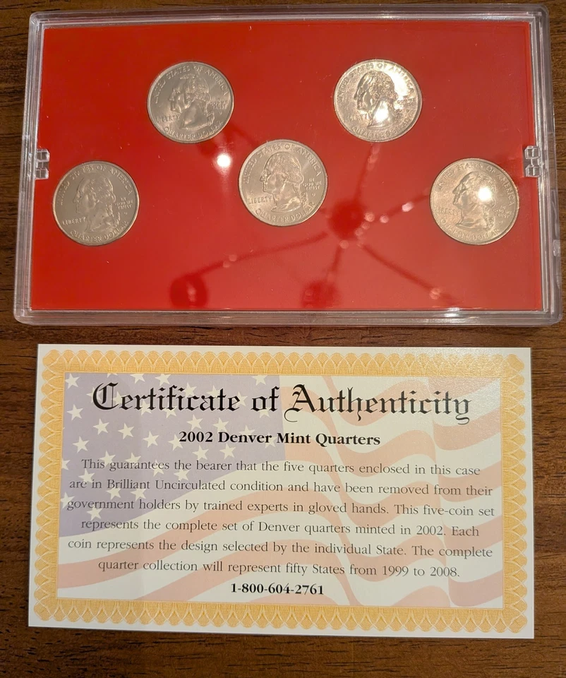 2002 State Quarter Set - Denver, Philly, 24K Gold & Platinum - 20 Coins w/COAs - Image 4 of 4