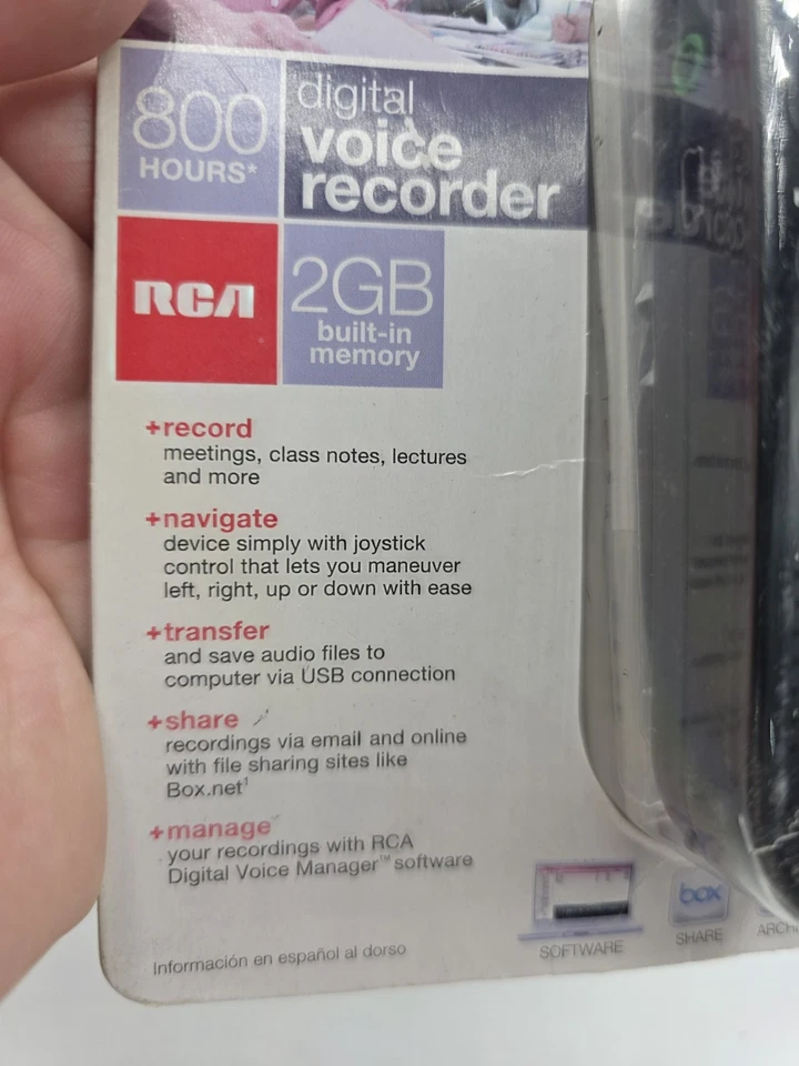 RCA Voice Recorder Model No. VR6320 Black Brand New Packaging Wear - Image 2 of 4