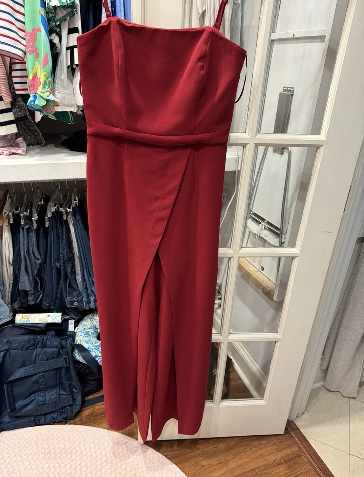 White House Black Market Women’s Cranberry Dressy Romper Size 8 - Image 2 of 4