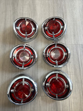 1962 Chevy Impala Tail Light Backup Lens Assembly Kit W Bezels Trim Lens Base