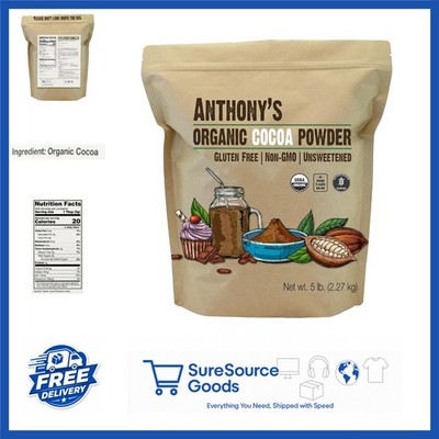 Organic Cocoa Powder 5 lb Unsweetened Non GMO Gluten Free Baking Ingredient