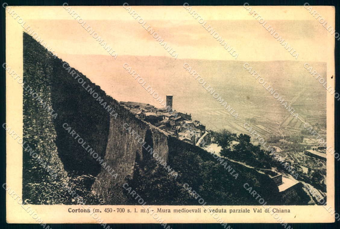 Arezzo Cortona Mura Medioevali Alterocca 117140 cartolina JK0624
