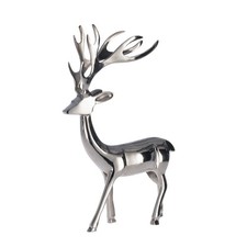 Deko Rentier Weihnachtsdeko Fensterbank Tischdeko Hirsch Reh Chrom H40cm