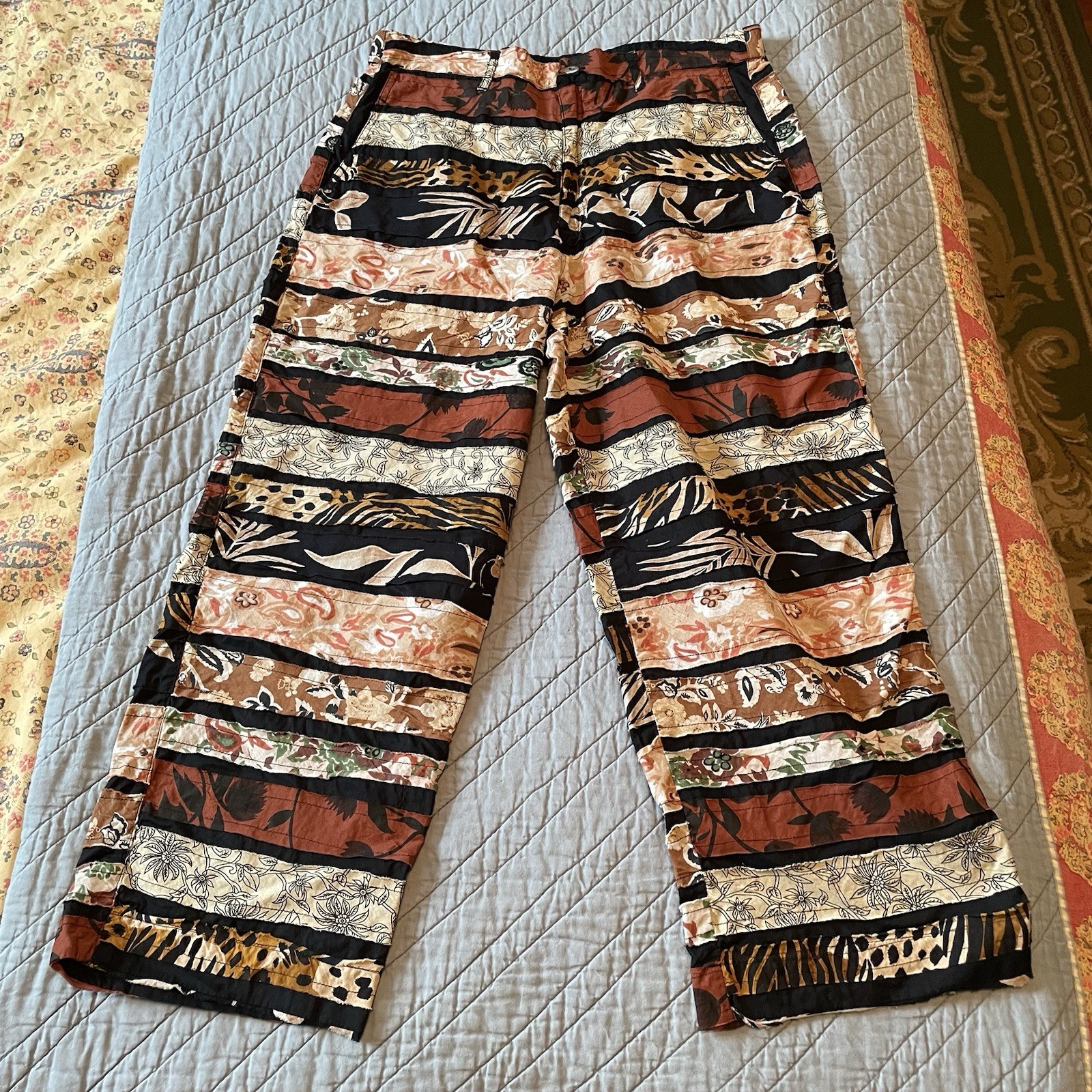 Chico's 2 Lightweight Cotton Patchwork Pants Boho… - image 3