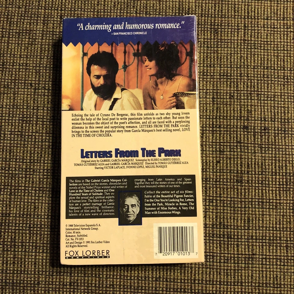Letters From The Park (VHS, 1991) Tomás G Alea Rare HTF Spanish Foreign Film NEW - Image 2 of 4