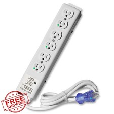 Hospital Power Strip 6 Outlet 6ft Cord UL 1363A Medical Tamper Resistant