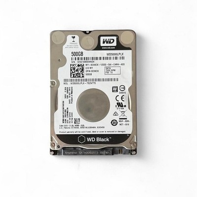WD Black 500GB 2.5'' Internal Hard Drive WD5000LPLX 7200 RPM SATA 6Gb/s