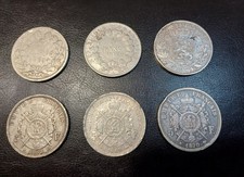 Lotto di 6 Monete in Argento  5 Franchi