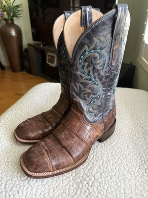 Lucchese Malcom Alligator Boots-Brown and Blue- Size 9D