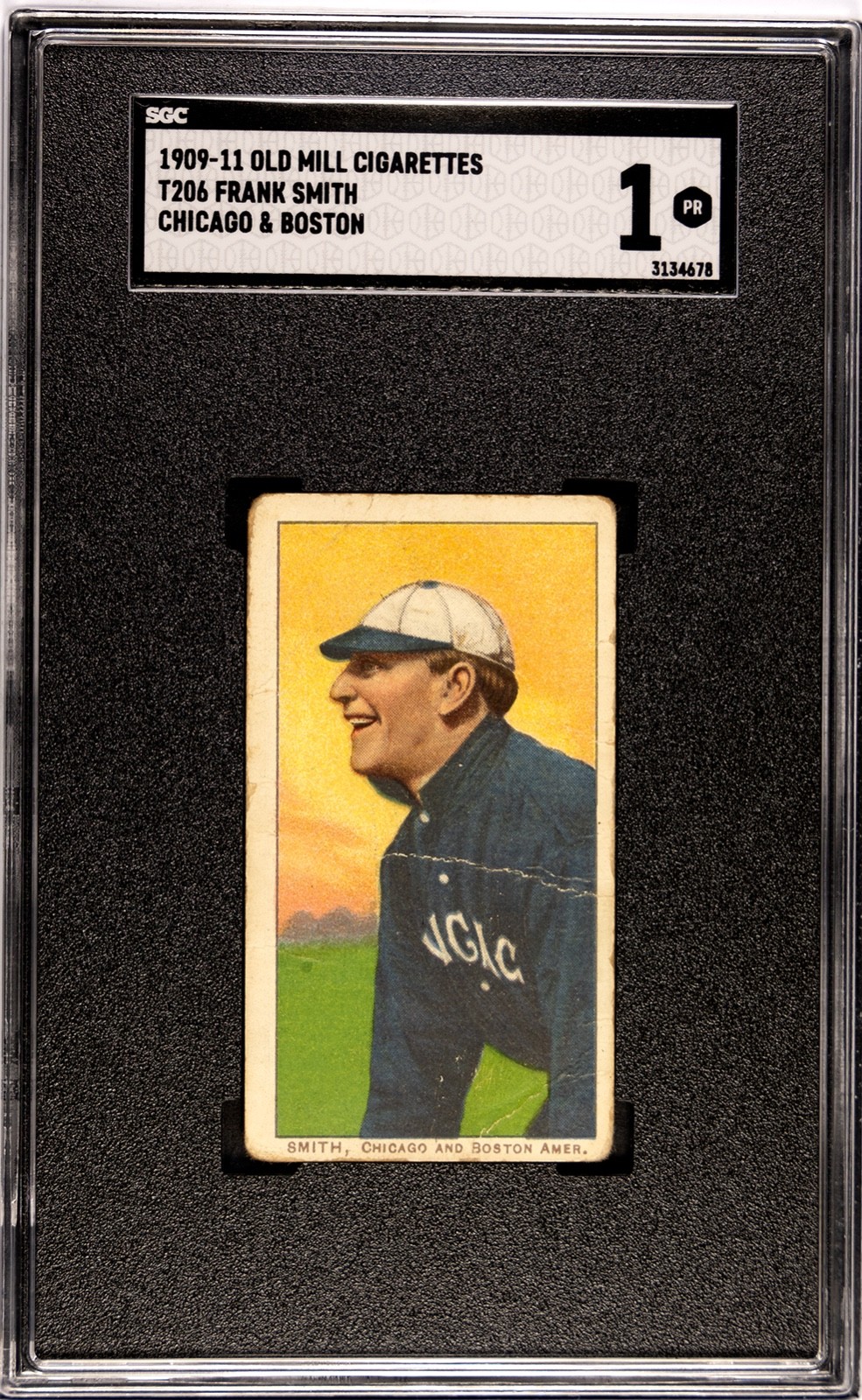 1909-1911 Old Mill Cigarettes T206 Frank Smith - Chicago & Boston Baseball SGC 1