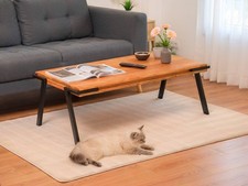 Couchtisch Wohnzimmertisch MARLO Metallgestell Massivholz Eichenholz 110x60 cm