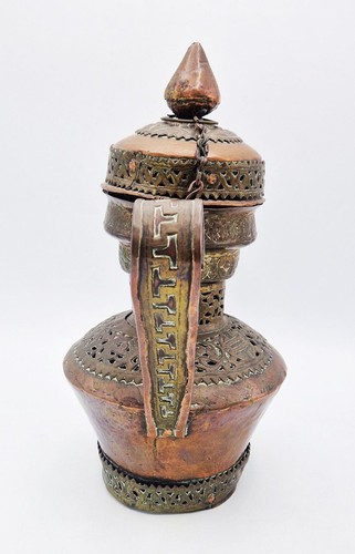 19TH CENTURY TIBETAN COPPER & BRASS TEA / COFFEE POT - Picture 4 of 9