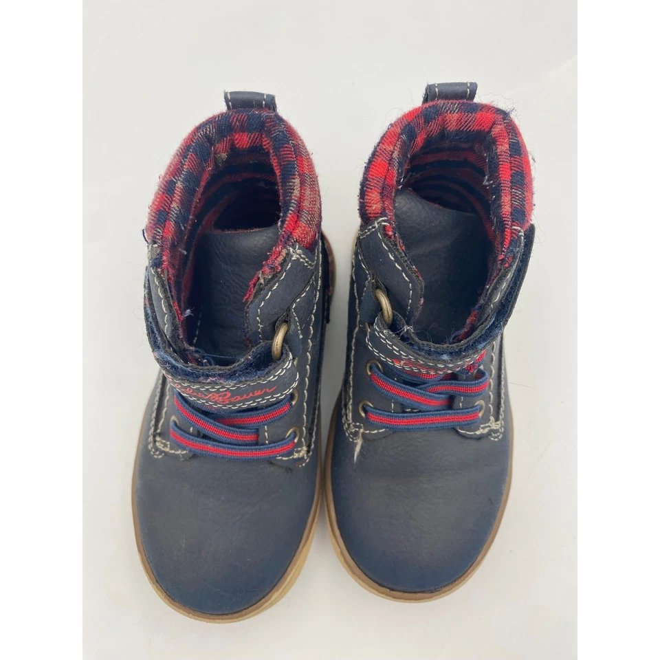 Eddie Bauer Toddler Boys Ankle Boots Blue Red Plaid Accents Size 7M Winter - Image 2 of 4